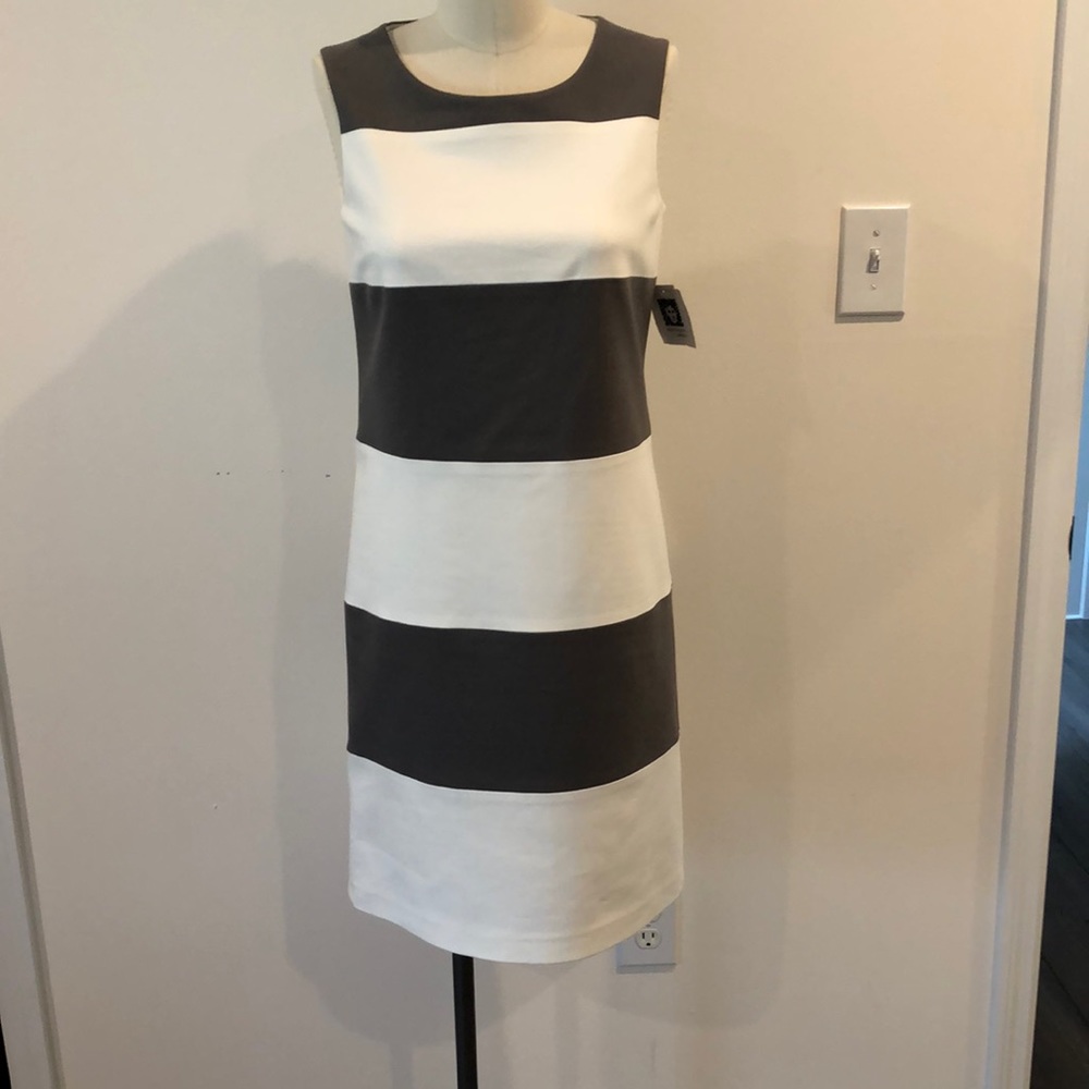 Anne Klein Fully Lined Gray/White Dress